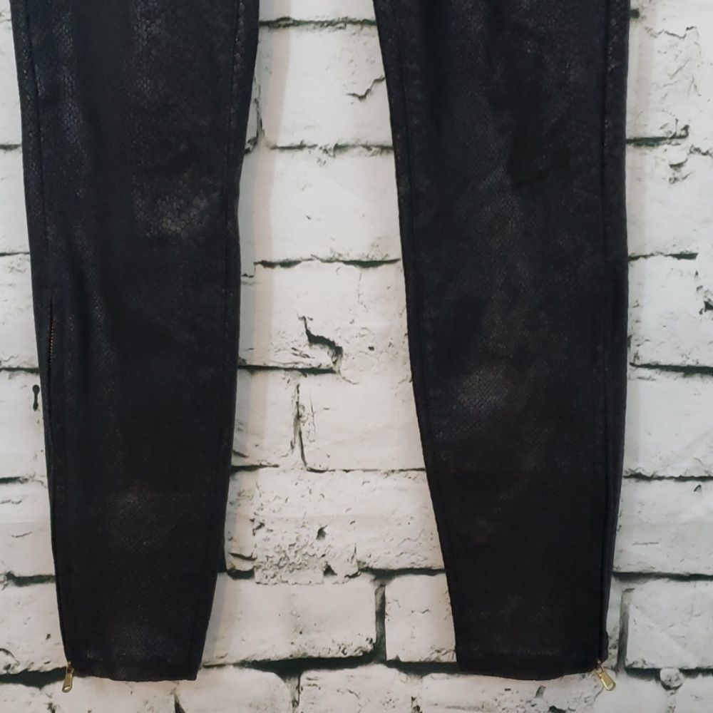 Zara Basic Black Textured Stretch Pants - image 3